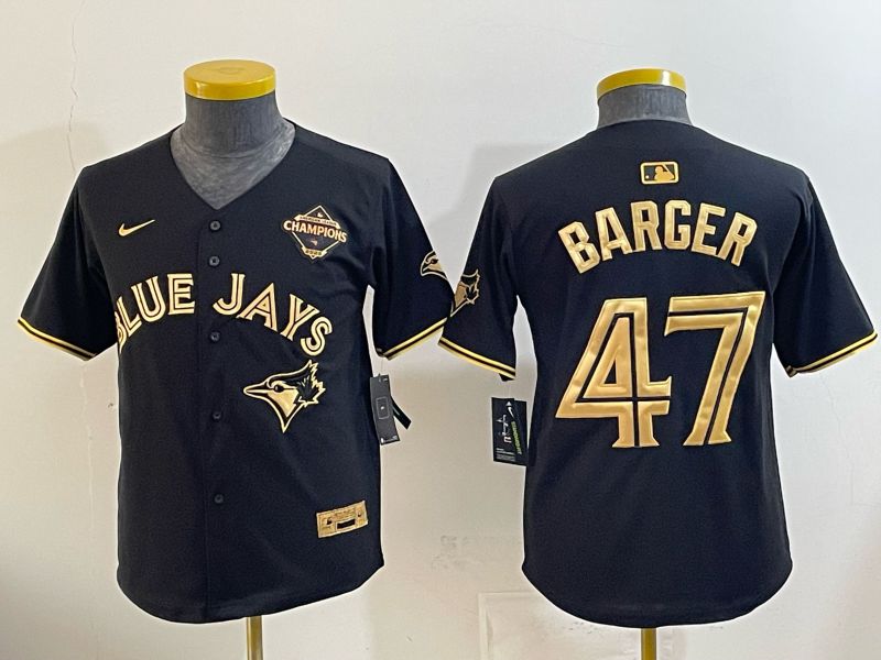 Youth 2026 Toronto Blue Jays #47 Barger Black Gold 5th generation Nike MLB Jersey style 01->youth mlb jersey->Youth Jersey
